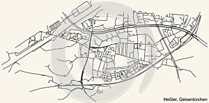 Street roads map of the HEÃÅ¸LER DISTRICT, GELSENKIRCHEN photo